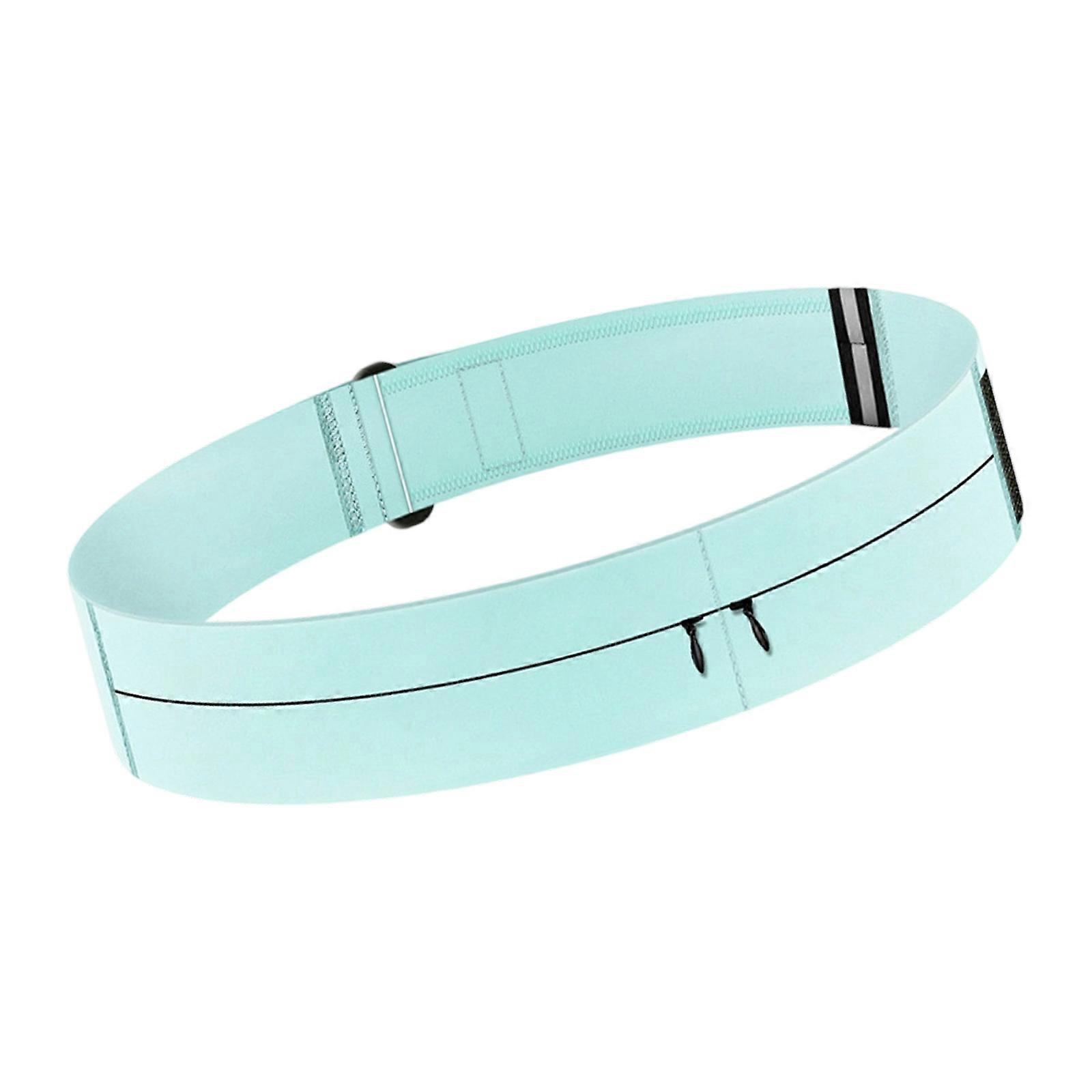 Elastic Closure Running Waist Three Pack Compartments Waterproof Nylon Reflective Design For Outdoor Training  Sky blue