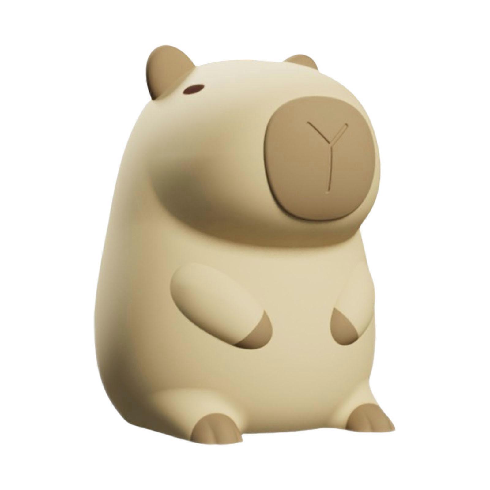Rechargeable Bedside Lamp Cartoon Capybara Shape Silicone Wireless Night Light Rechargeable Bedside Lamp Easy to Use Multicolor