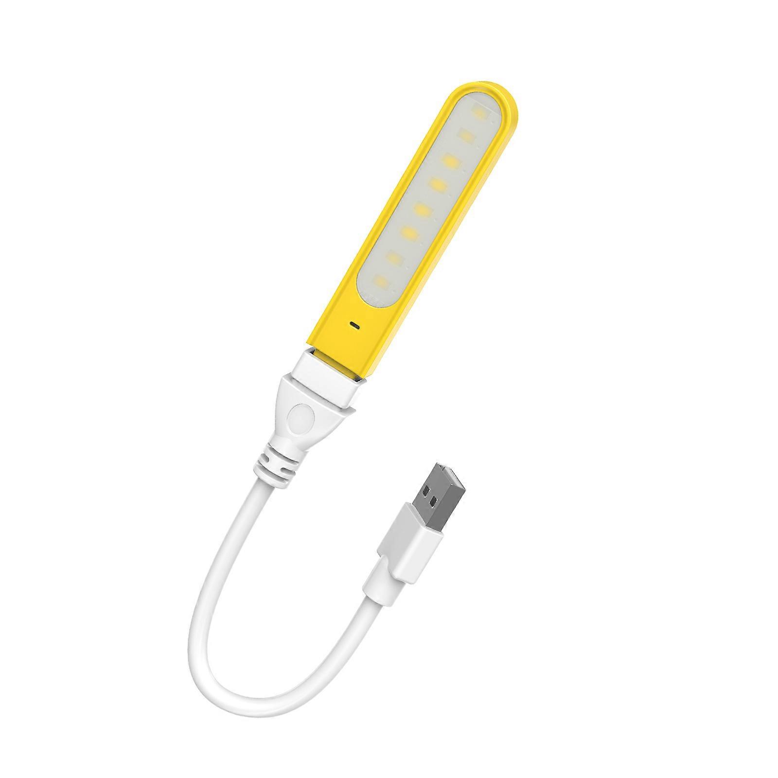 Tragbare Mini-Leselampe mit USB-LED-Anschluss, flexibel und biegsam, ideal für Computer, Laptop oder Schreibtisch, gelb