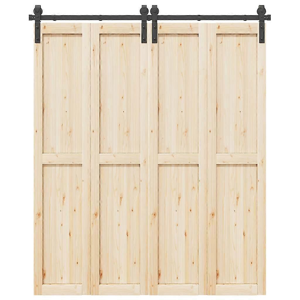 Sliding door fitting set 183 cm steel black