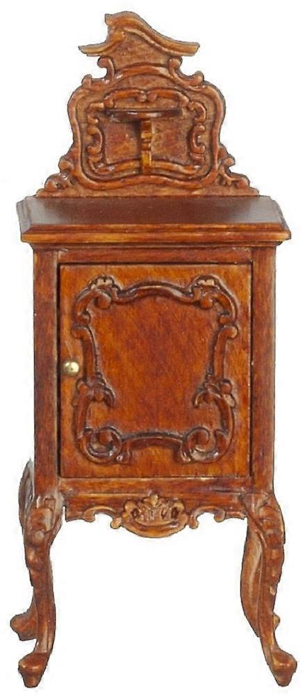 بيت الدمى الفيكتوري الجوز السرير الجدول منضدة Jbm أثاث غرف النوم 1:12