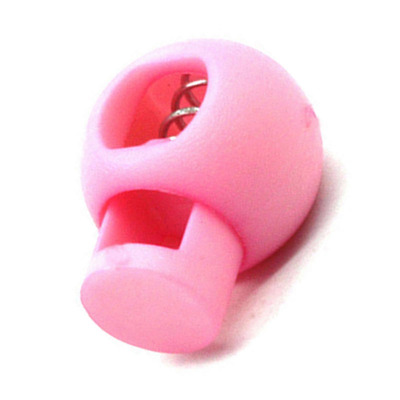 Spring Cord Lock Single Hole End Round Fastener Buttons Slider Toggle Stopper for Backpack Shoelace Sportswear Pink