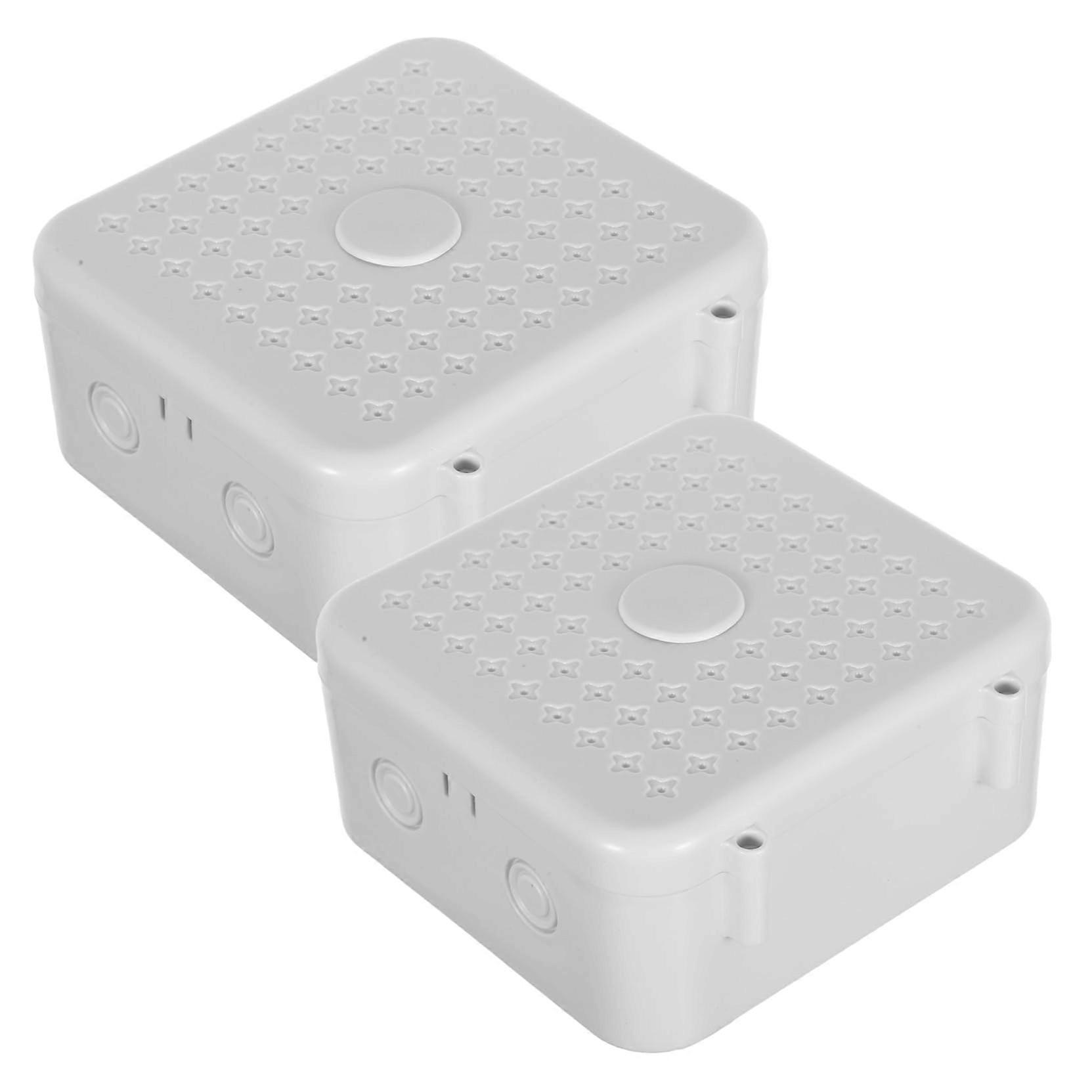 Rainproof Plastic Cable Organizer Box Two Pack Outdoor Electrical Storage Enclosure For Security Cameras Cord Storage