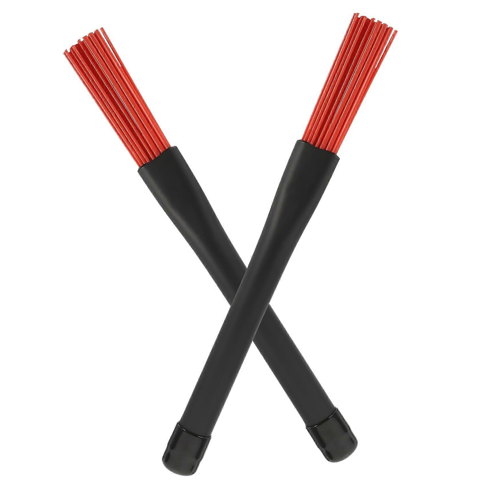 2 Pack Retractable Drum Brushes with Comfortable Handles for Jazz Drum Set Beginners