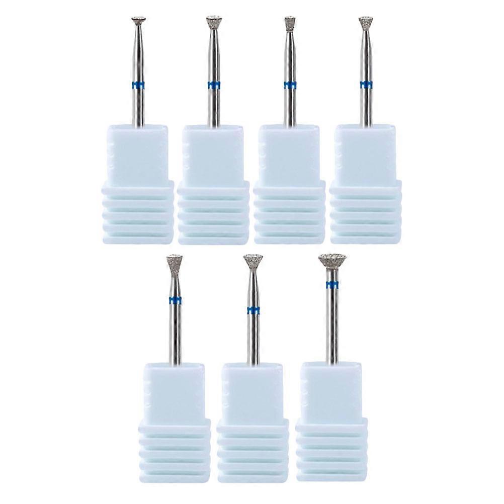 Diamond Abrasive Nail Drill Bits For Home Use And Salon Use 7Pcs Silver