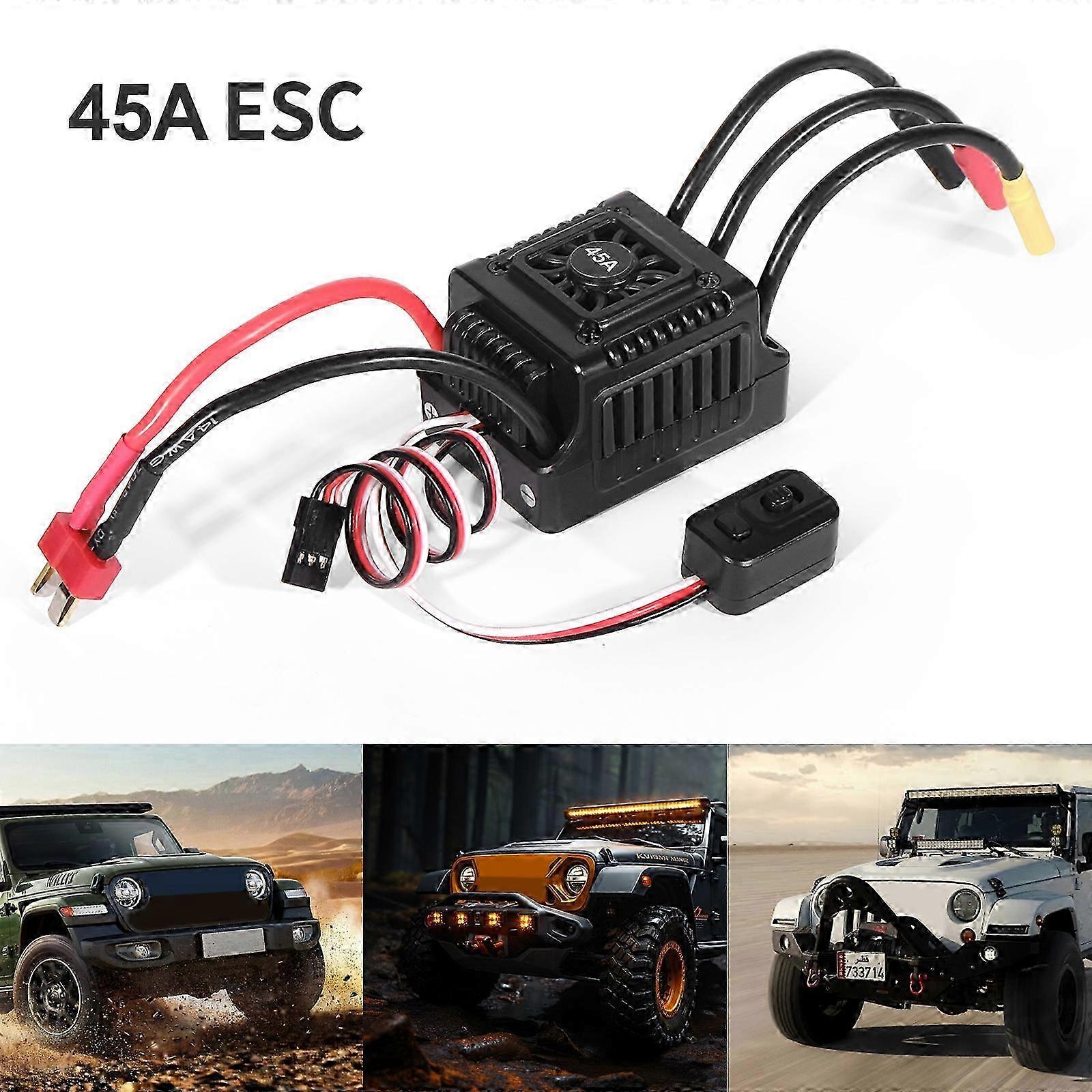 WSDT 45A Sensorless Brushless ESC with XT60/T Plugs Option for Outdoor Vehicles and UAVs, Waterproof Black