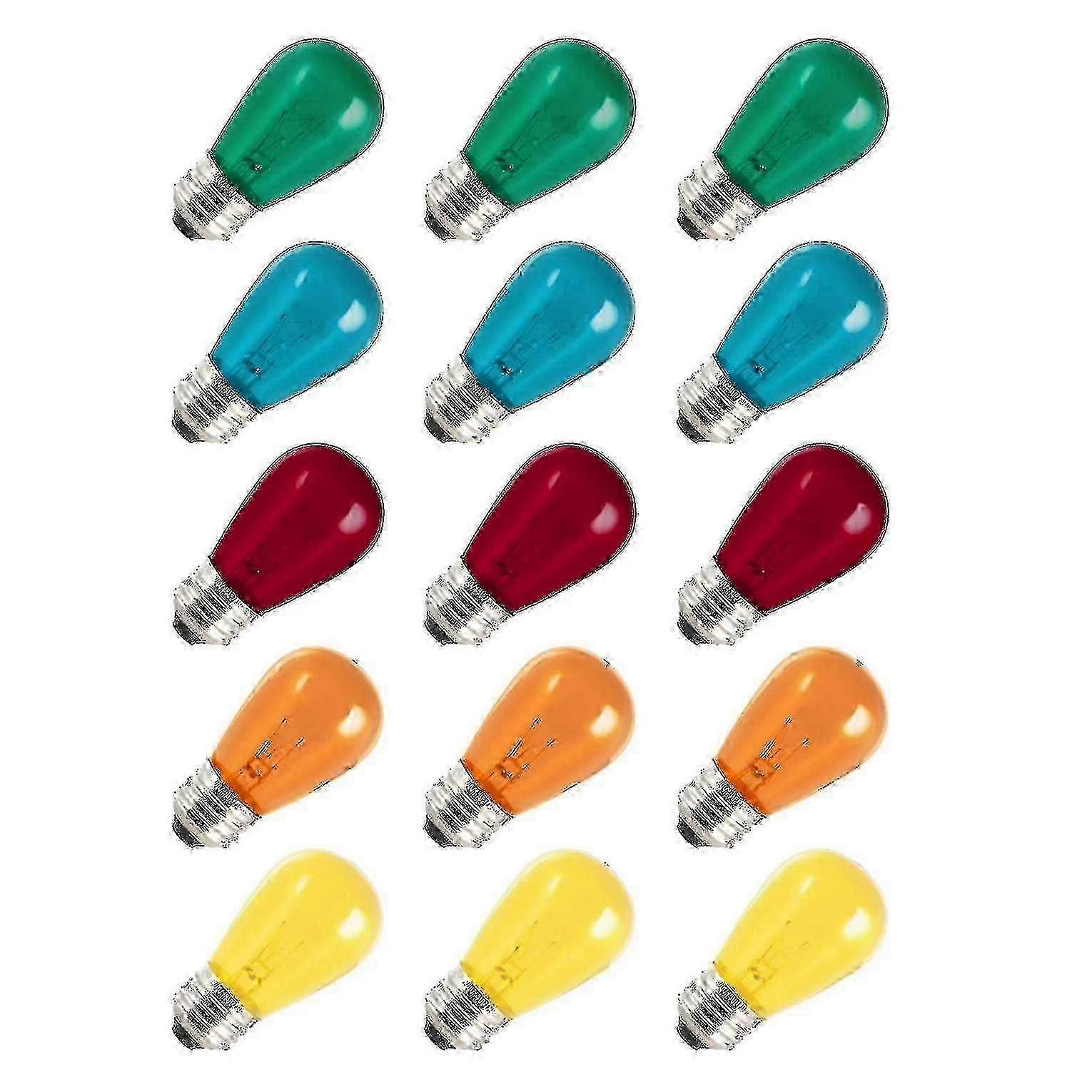 15 Pack 3v Led S14 Colored Replacement Light Bulbs Compatible With Home Boris