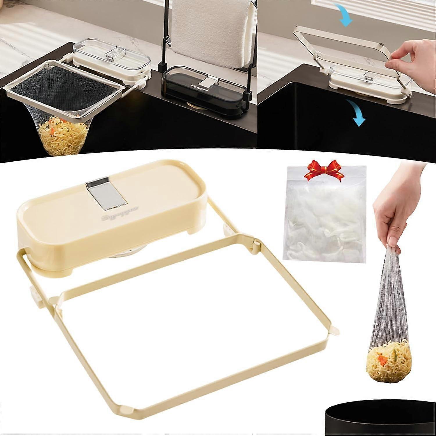 Suction Cup Sink Strainer with Net 200 pcs, Suction Cup Sink Strainer Mesh Bags, Kitchen Sink Garbage Filter Rack Suction Cup, Sink Drain Strainer