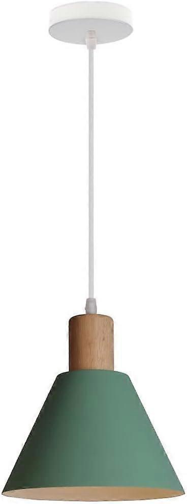 Industrial Pendant Light Single Head Green, Adjustable Ceiling Hanging Lamp, Energy Efficient Simple Chandelier