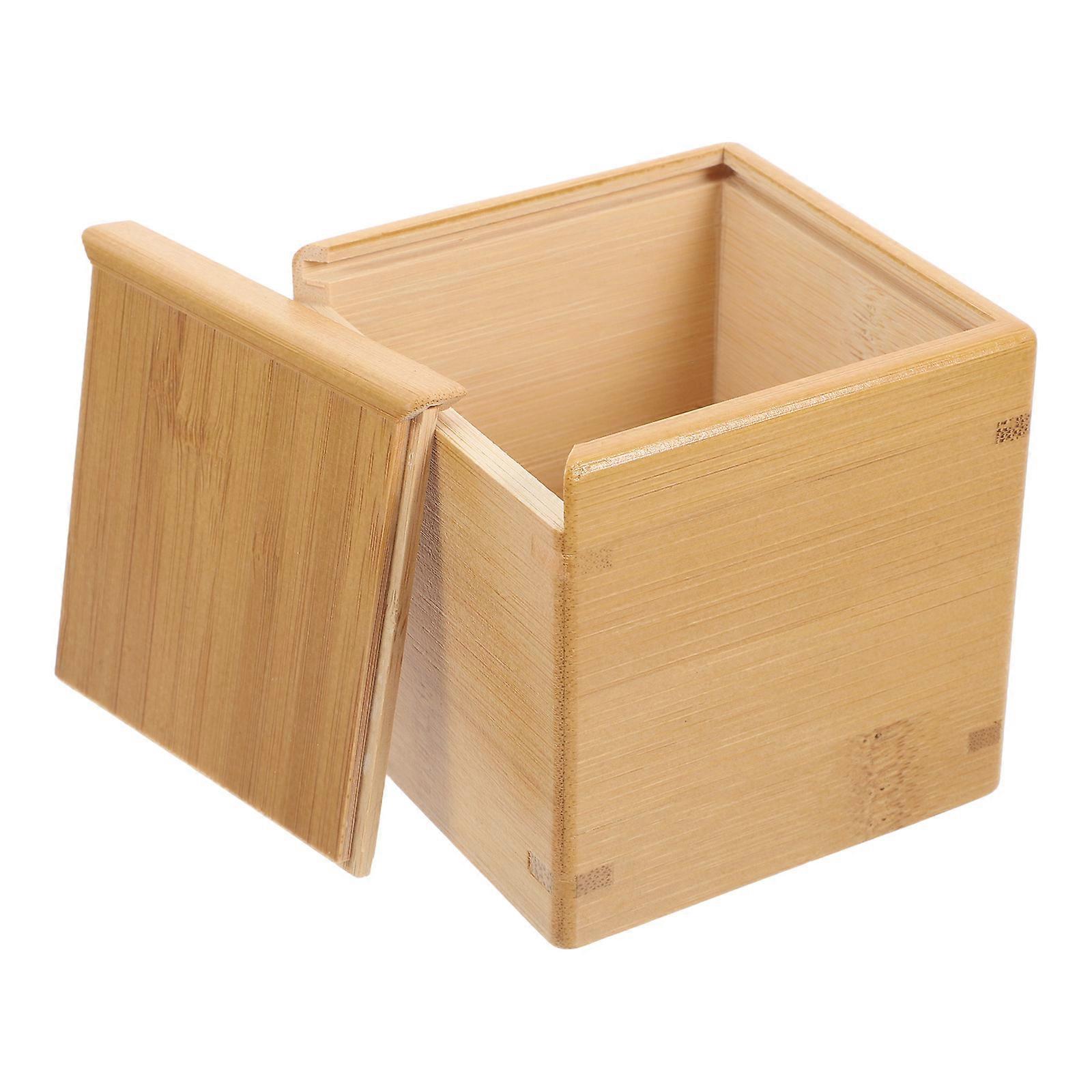Wooden Tea Box for Storage Use Solid Wood Slide Lid Storage Box with Lid