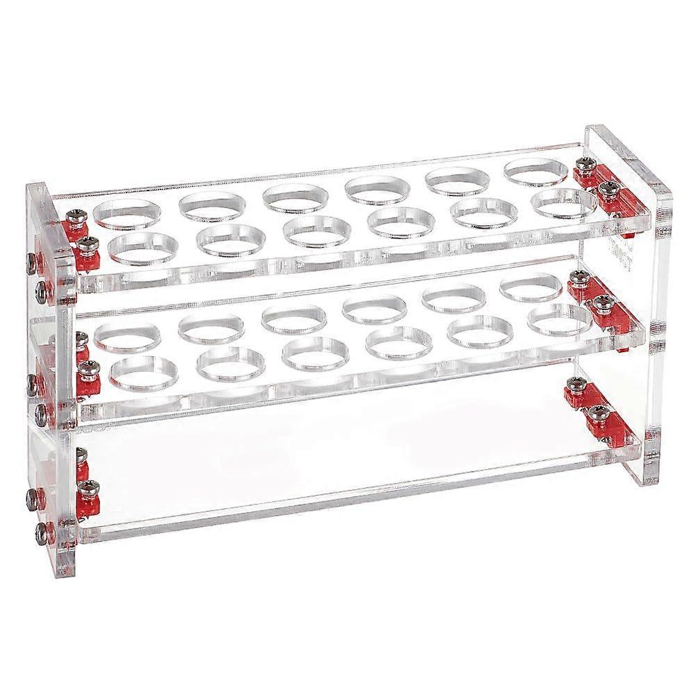 17Pcs/1 Set Acrylic Test Tube Holder 12 Wells for 10ml Clear Rectangle Acrylic Test Rack Centrifuge Test Tube Holder Labortory Display Stands 16mm Dia