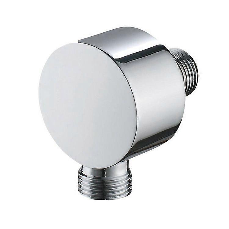 Macaron Round Hose Connector - Chrome Wall Mount Elbow - 1/2" - Sand Fitting -