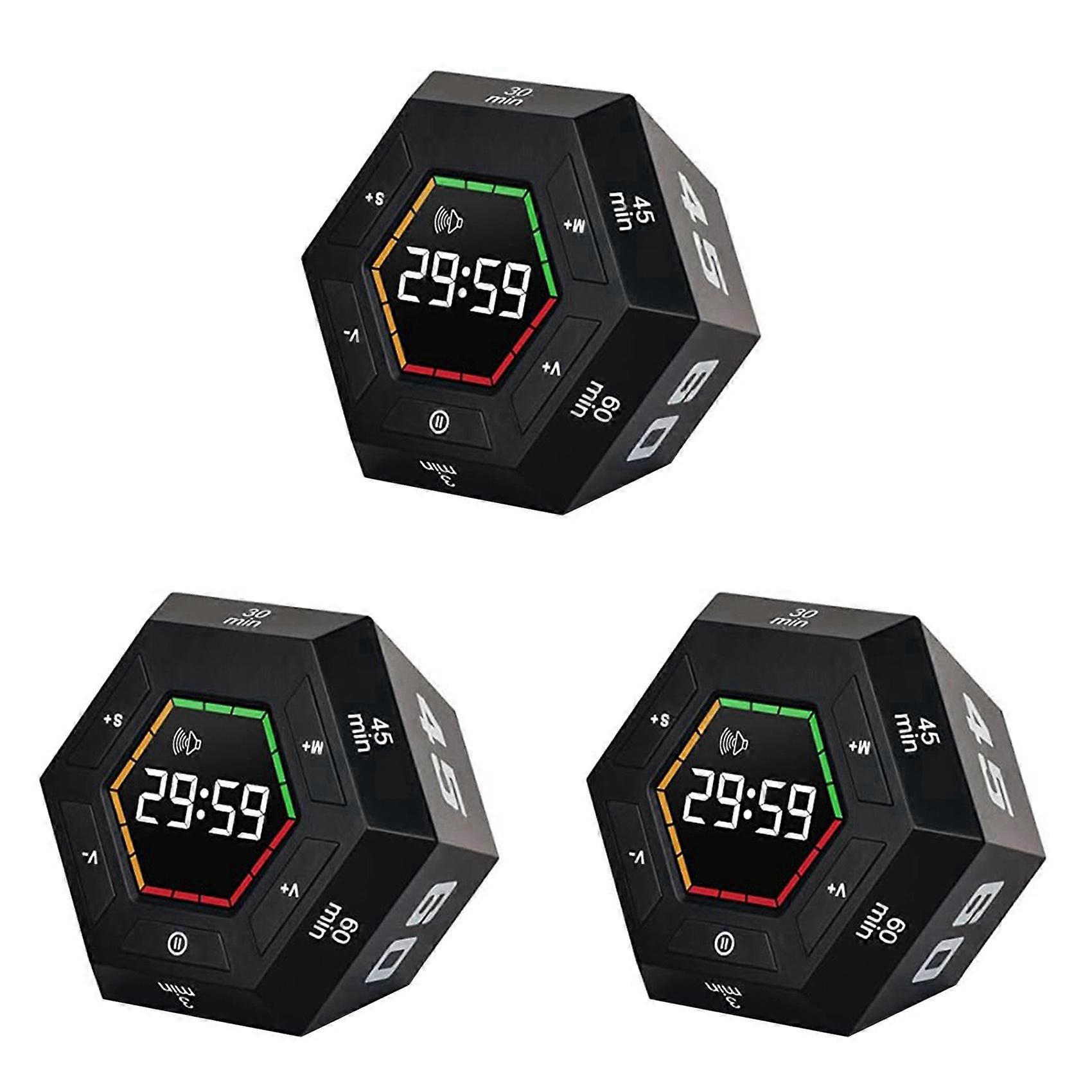 3X Pomodoro Timer, Productivity Timer,3, 5, 15, 30, 45, 60 Minute Preset Smart Countdown Timer, Time Management Tool