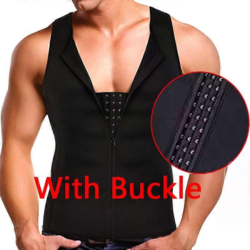 Men's Slimming Tank Top Body Shaper Comfortable Compression Vest With Zipper Strong Back Support Undershirt Compression Tops