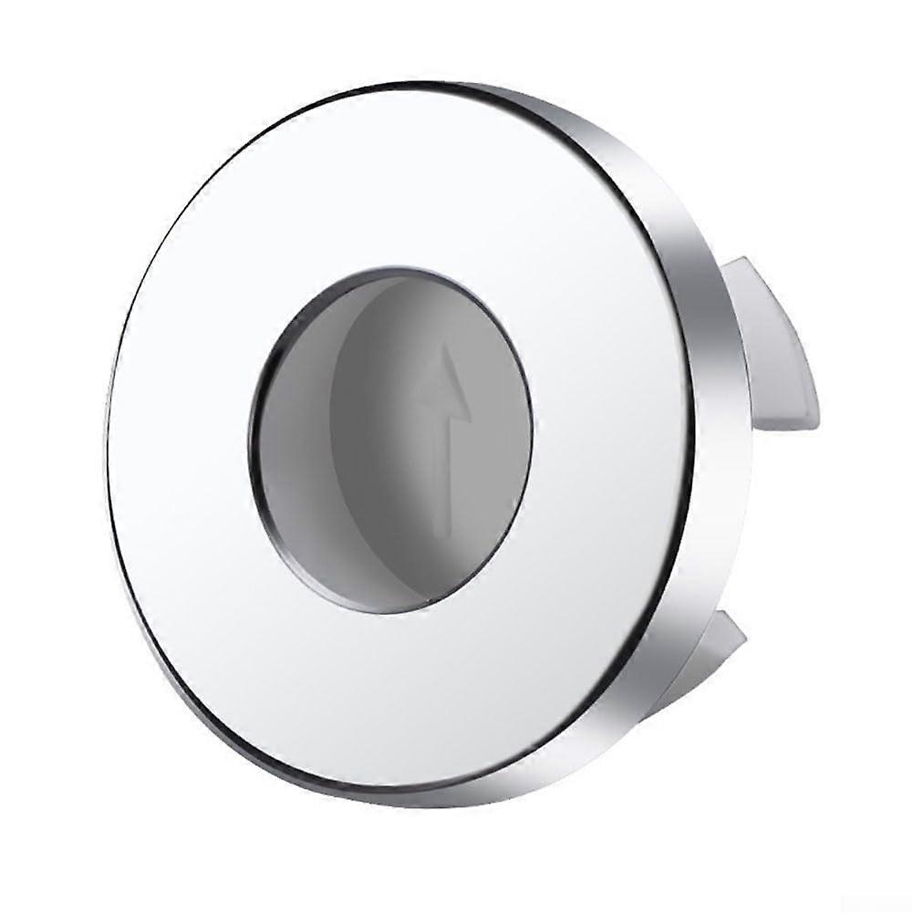 Metal Sink Overflow Hole Cover Ring 30mm Diameter, Basin Drain Protector, MoistureResistant, Easy Install, Silver Grey