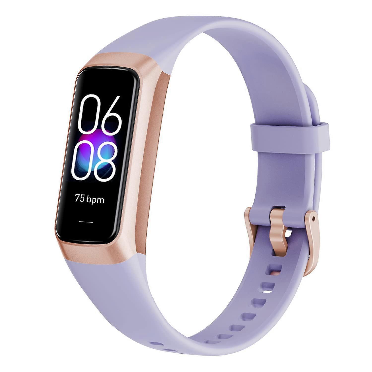 Fitness Tracker with 24/7 Heart Rate and Blood Oxygen, AMOLED Display, IP68 Waterproof, Purple