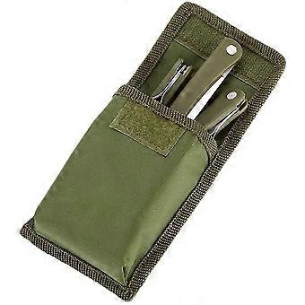 3Pieces - Stainless Steel Folding Tableware For Camping, Picnic, Knives, Forks, Spoons (army Green)