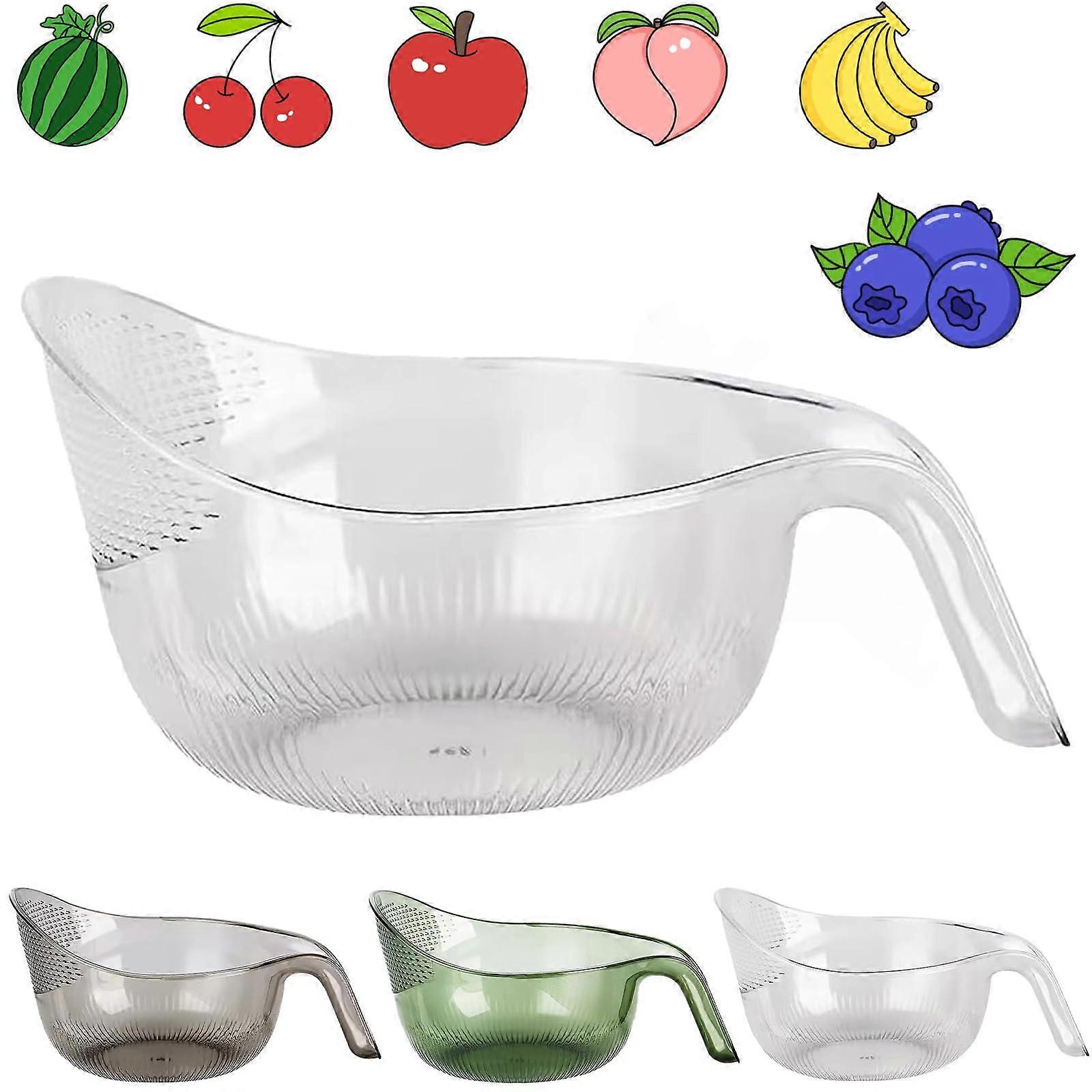Large Capacity Rice Strainer Bowl for Fast Drainage, MultiUse Vegetable Washing Basket White