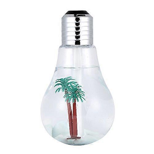 USB Humidifier with LED Light and Palm Tree Design, Bottle Shape Mist Maker for Home Office Bedroom