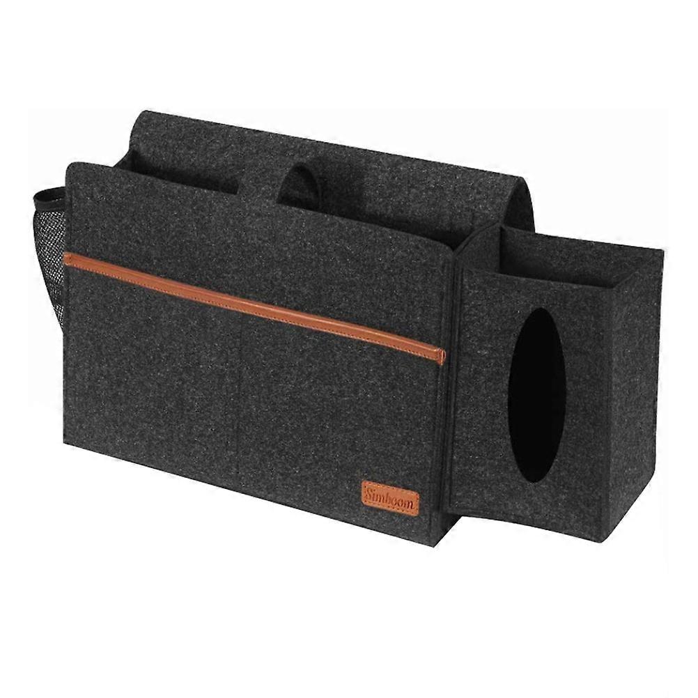 Bedside Felt Organizer Hanging Storage Bag for Storage 3Pcs Dark Grey