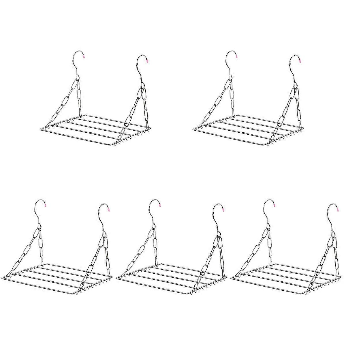 Multi-Functional Laundry Drying Rack 5Pcs Compact Design For Hotel Room Use 11.79x9.82in Construction