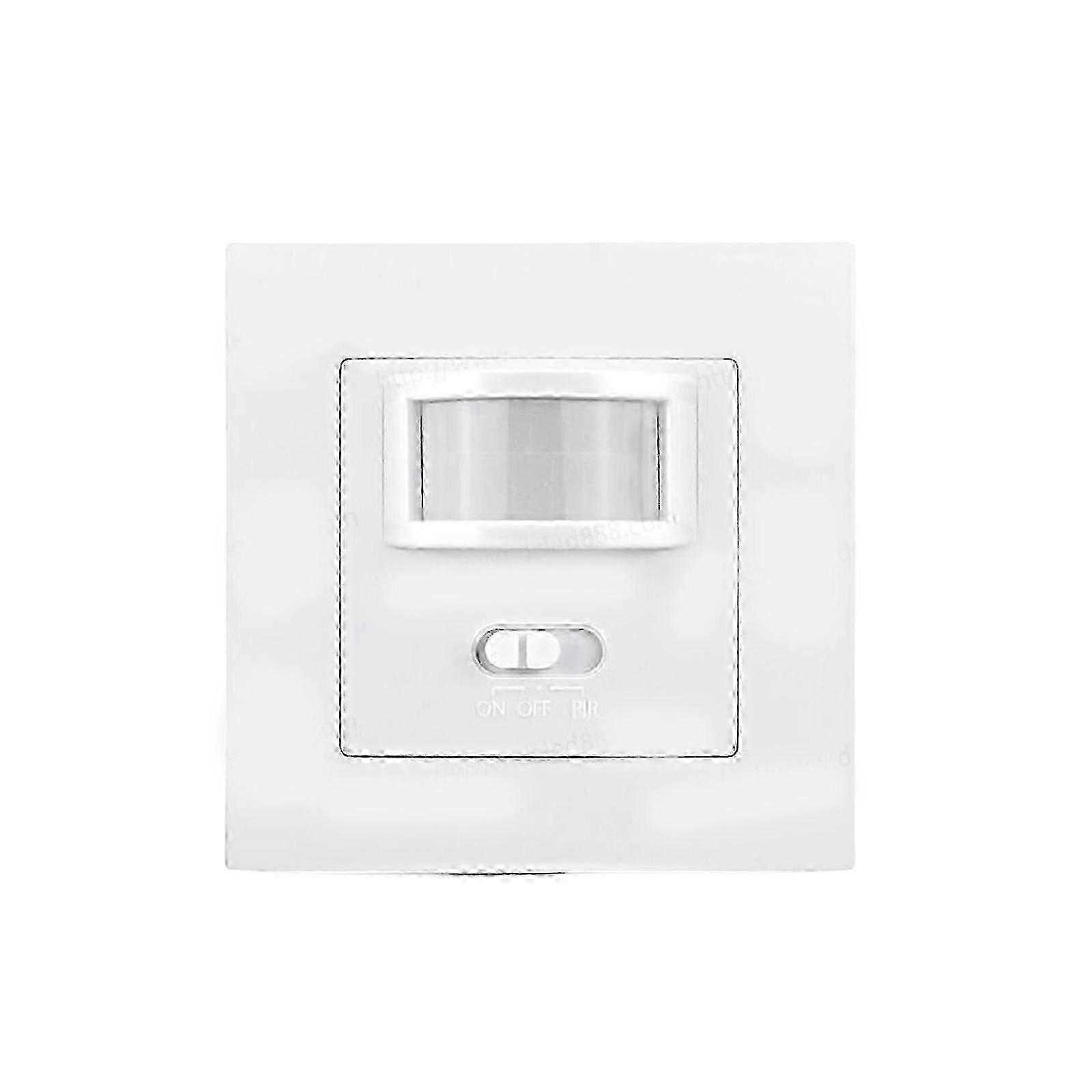 White 110-240V LED Flush-mounted Motion Detector Infrared PIR Sensor Switch 140