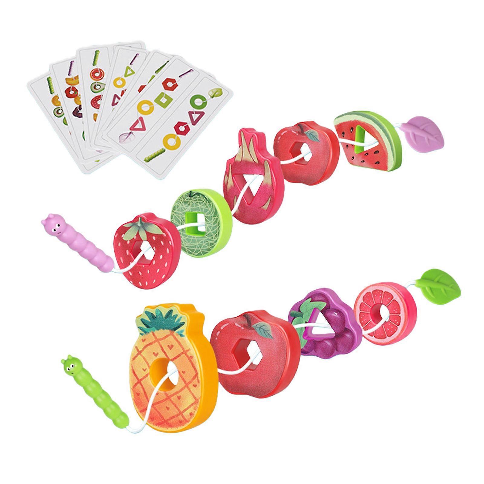 Educational Toy Colorful Fruit String Set for Children Developing Fine Motor Skills Creativity and Learning Multicolor