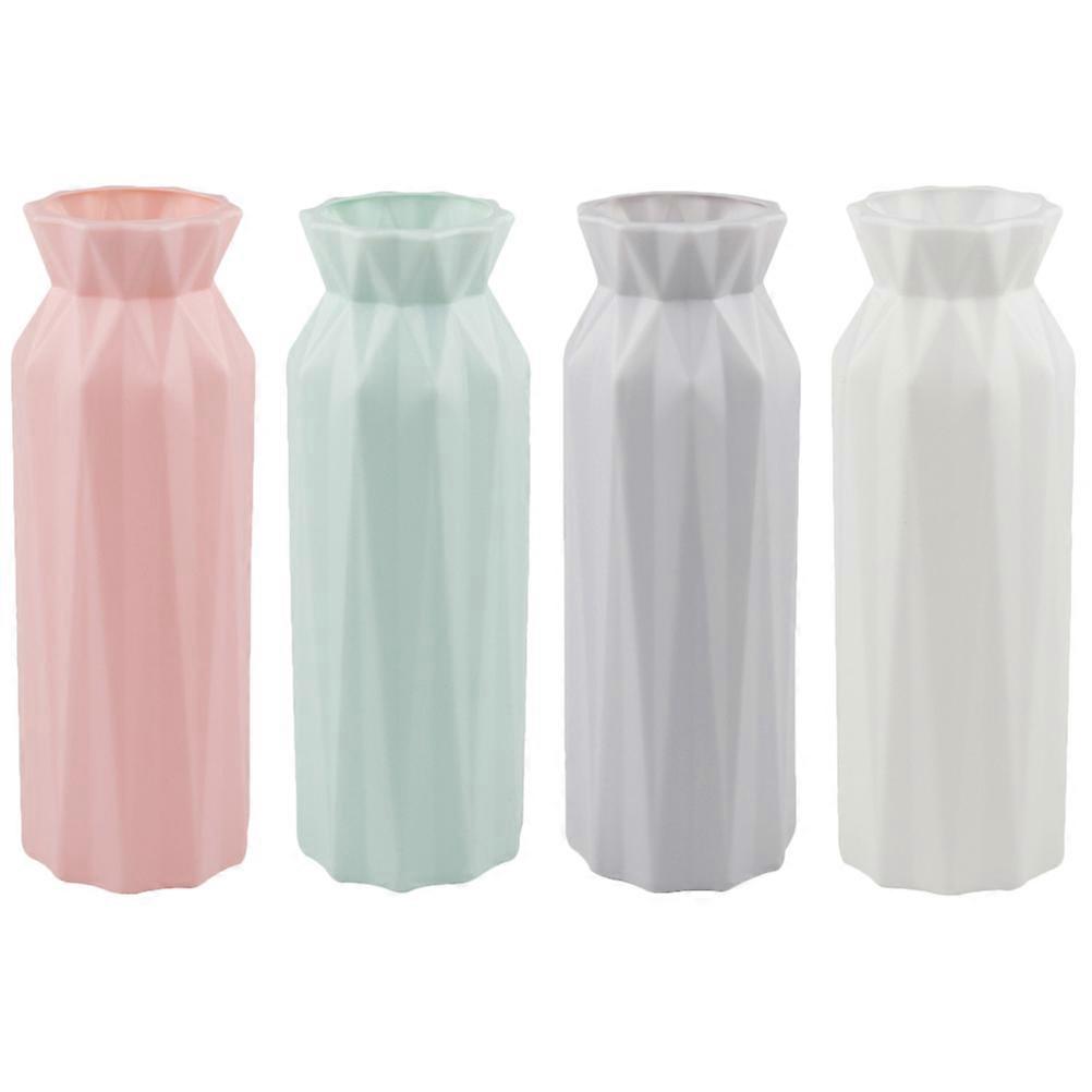 Assorted Color Geometric Flower Vases for Decoration 4Pcs Set