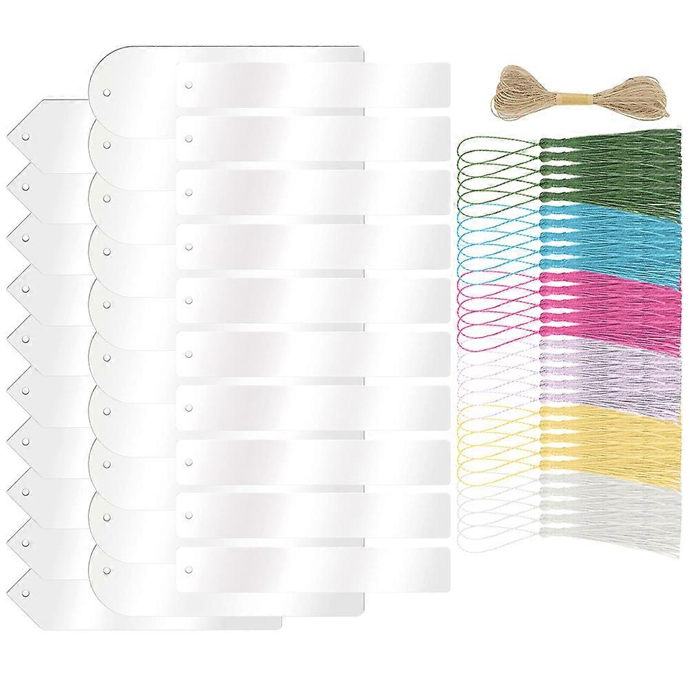 Acrylic DIY Blank Bookmark Set with Tassel for Students 1Set
