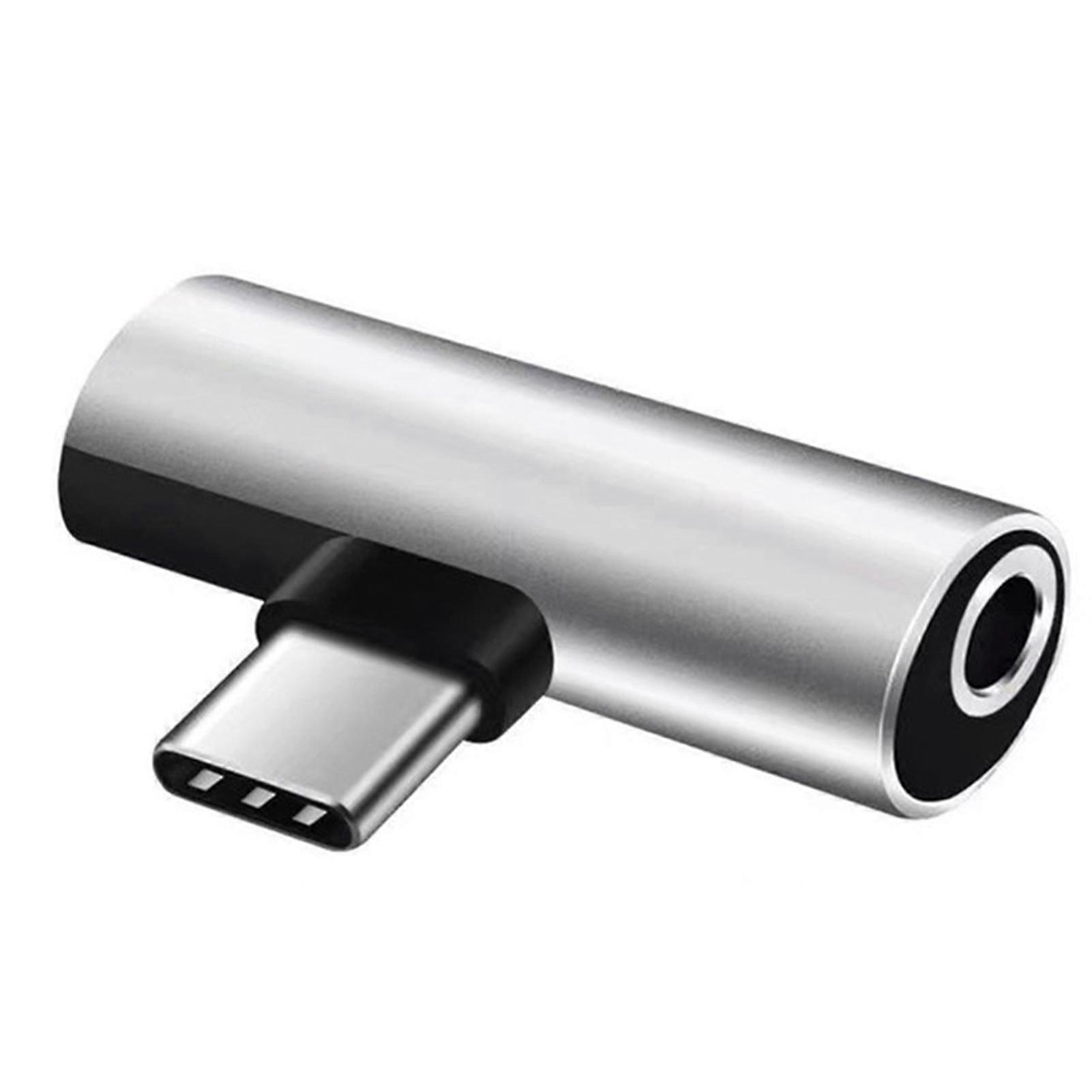 Right-Angle Adapter with Type-C/3.5mm Headset Port Lightweight Portable Transfer for Tablet Laptops