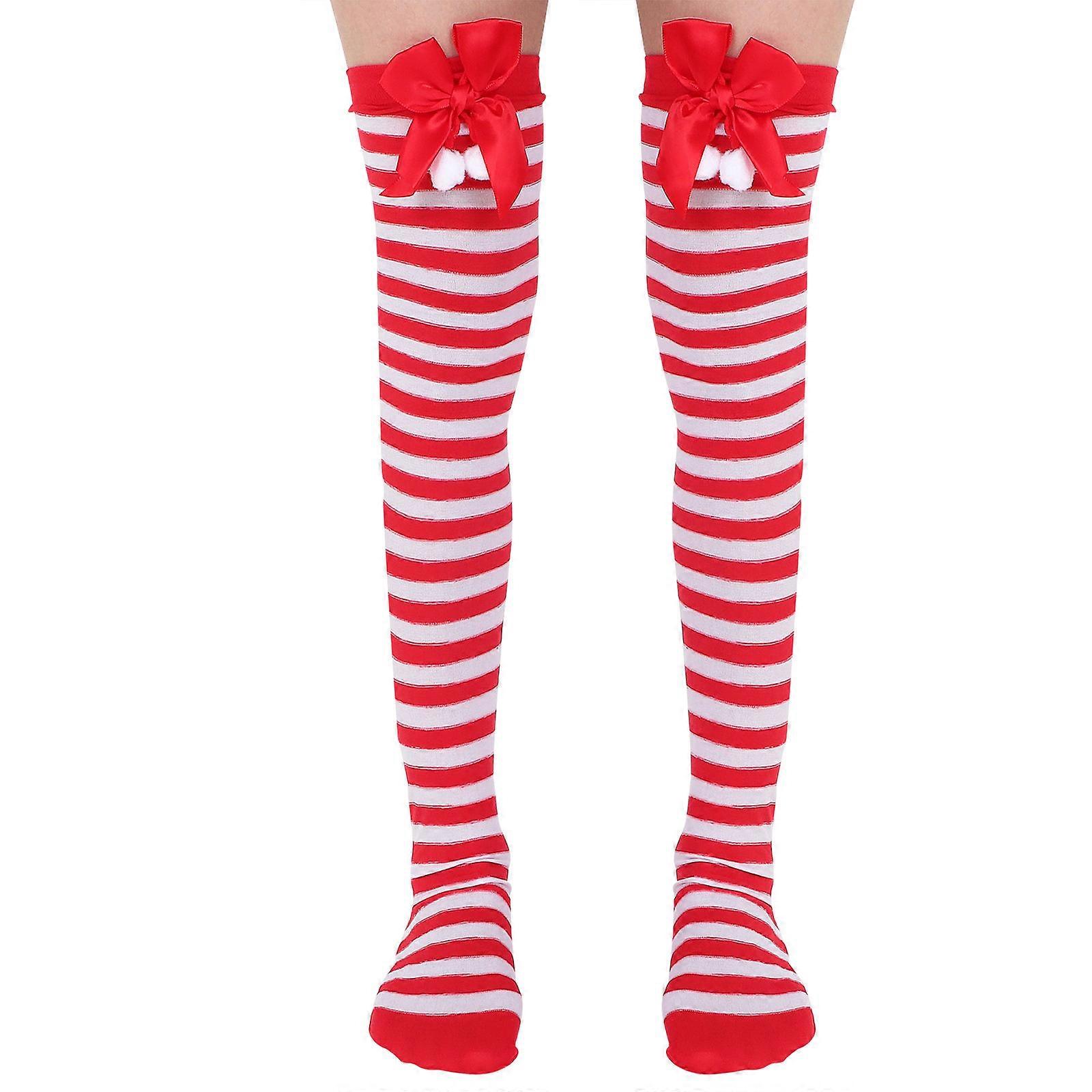 Christmas Stocking Warm Stocking for Decoration 1Pair Red Bowknot Design