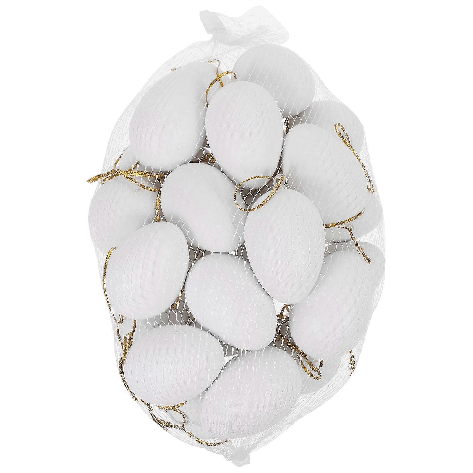 Plastic Easter Egg Toys for Decor 24Pcs White Graffiti Eggs