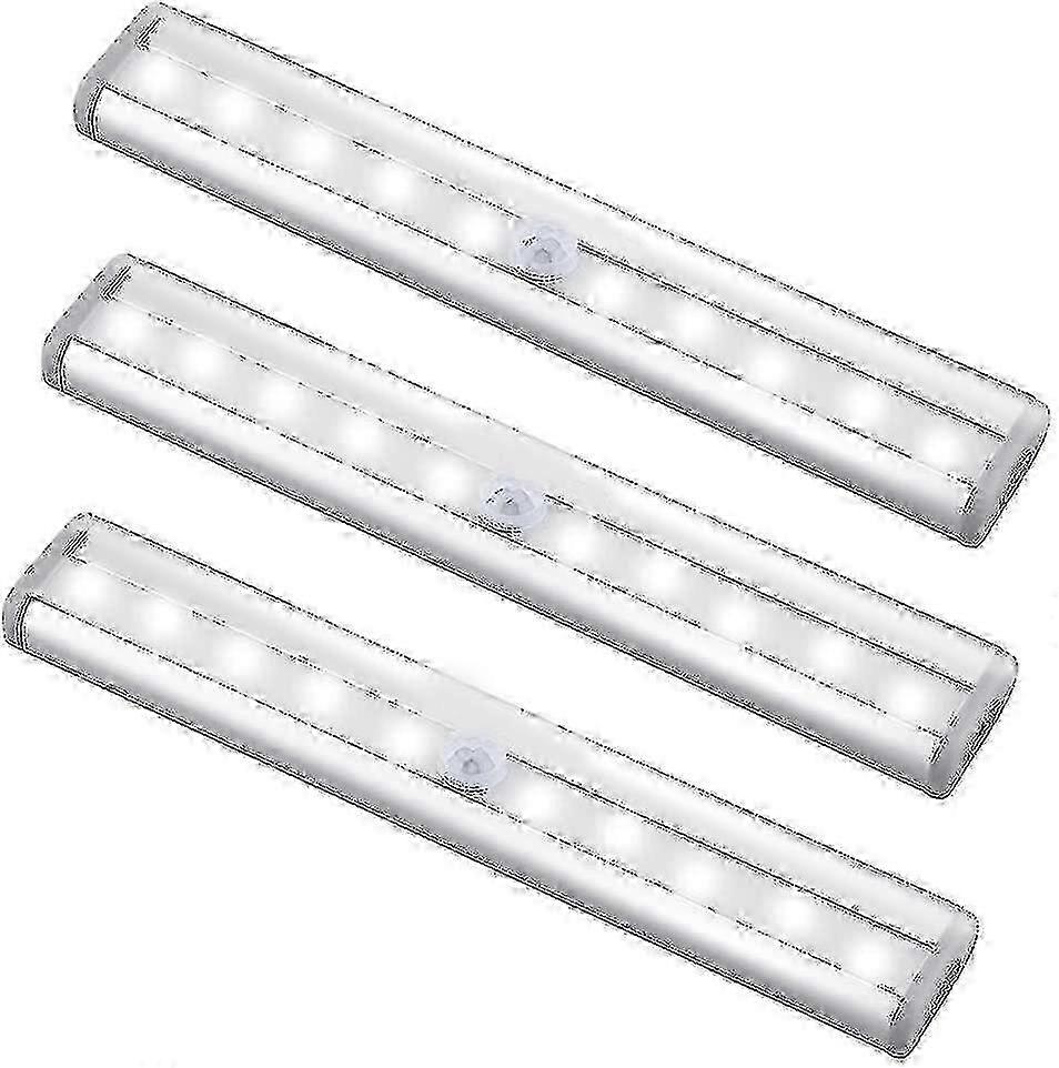 2025 Motion Sensor Light Bar, (10 Led, 3 Pack) Wardrobe Wireless Lamp