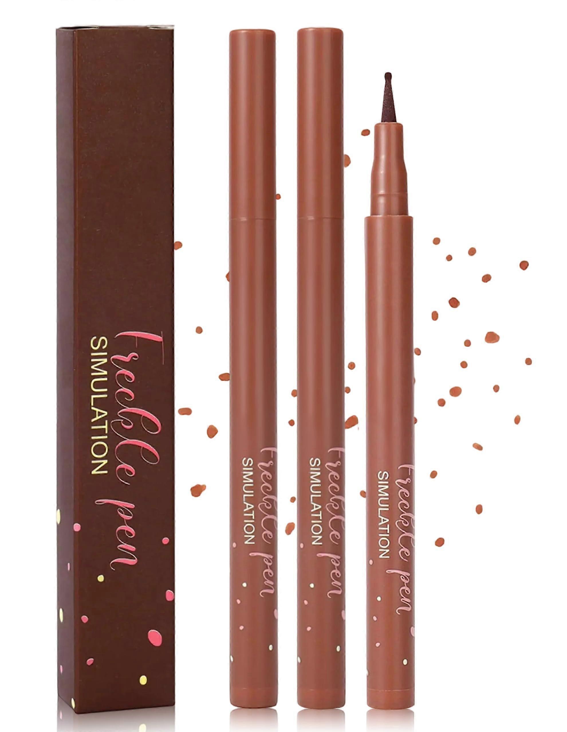 2PCS Waterproof Liquid Freckle Pen Coffee Brown, Natural LongLasting Quick Dry Makeup