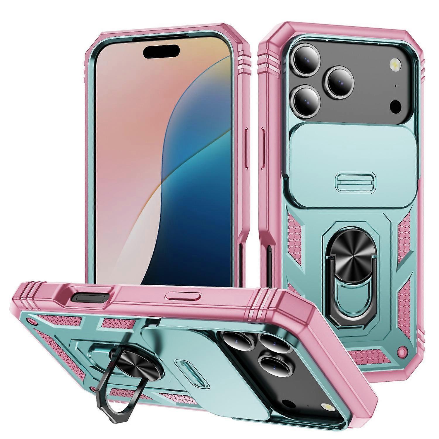 For iPhone 17 Pro Case TPU + PC Slide Camshield Kickstand Phone Cover