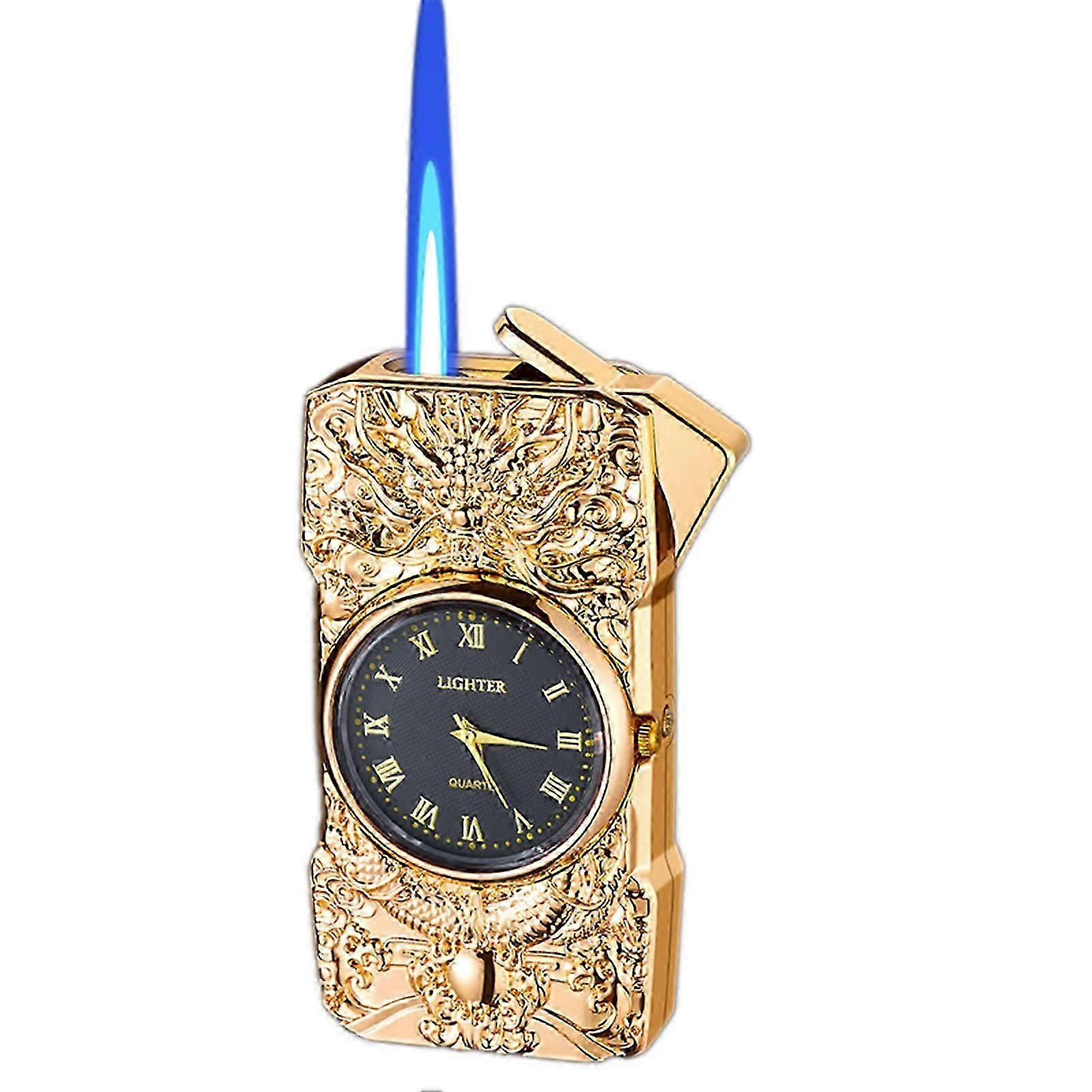 Embossed Blue Flames Lighter Present Lightweight Multi-Use Vintage Lighter Present For Men