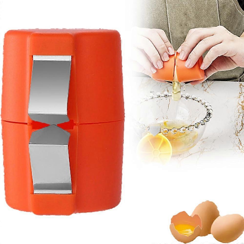 Egg Shell Opener for Hard Boiled Eggs, Stainless Steel Boiled Egg Cracker Kitchen Tool Orange