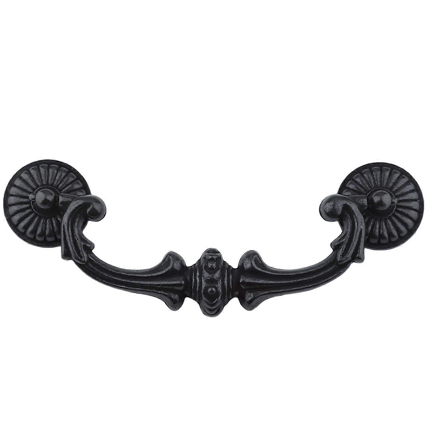 Vintage Drawer Pulls Antique Brass and Black Cabinet Handles Ring Knobs Durable Zinc Alloy 4pcs