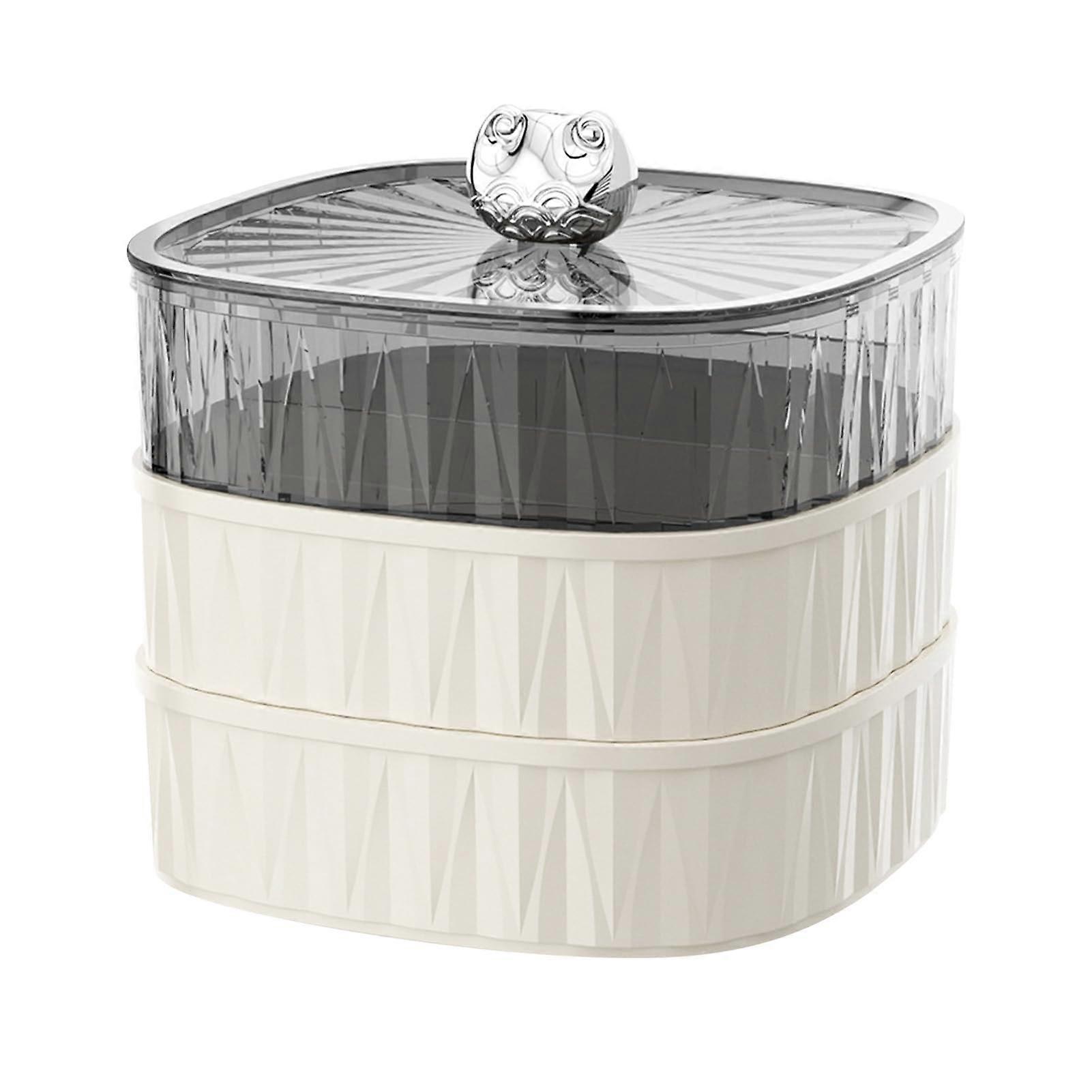 Snack Storage Tray with Lid, Large Capacity Divided Fruit Snack Serving Platter, Stackable Design