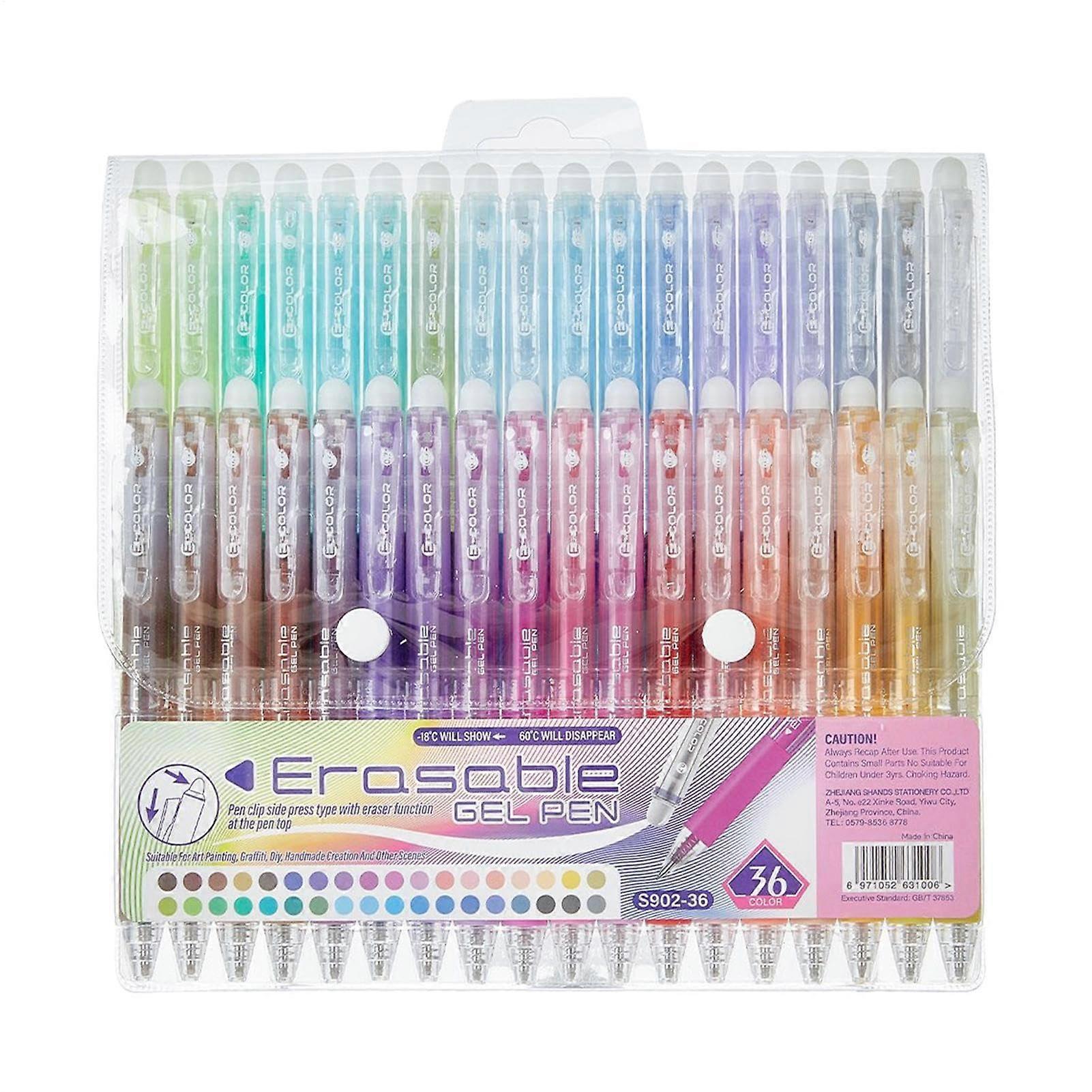 Erasable Gel Pens 36 Colors Smooth Writing QuickDry Ink for School Journaling Drawing
