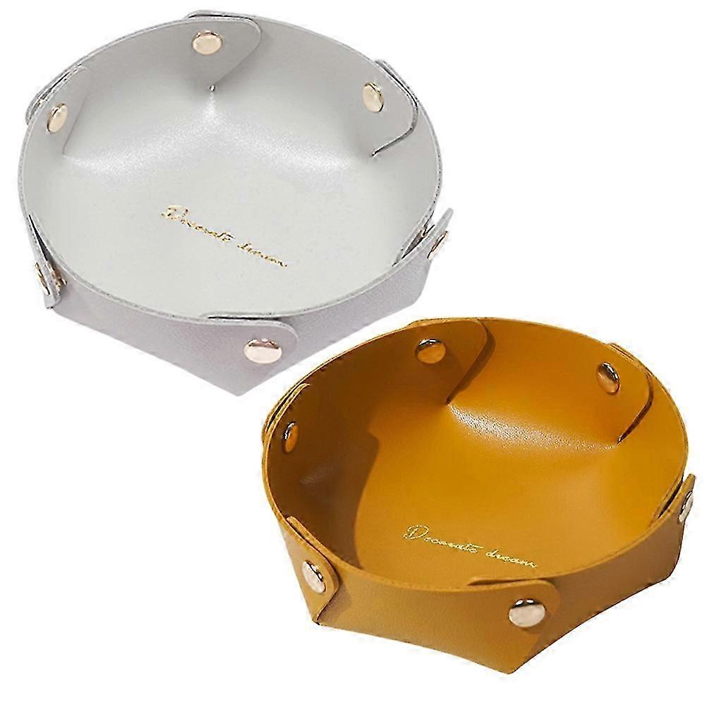 Storage Tray for Home Office with Smooth Surface and Flat Base in Assorted Colors 2 Pcs