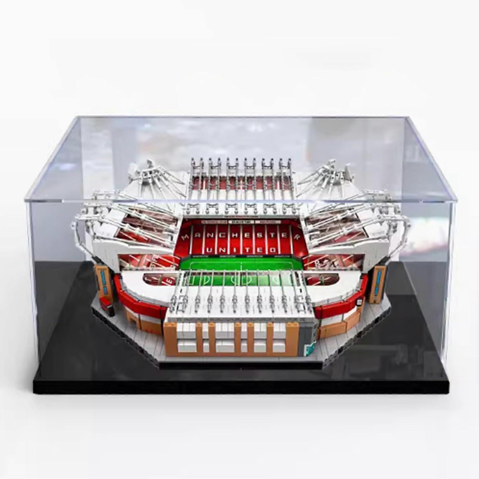 Display Case for  10272 Soccer Field, Clear Acrylic Dustproof Box with Black Base