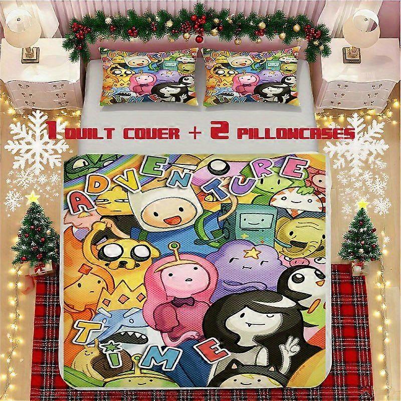Adventure Time Style Soft Printed Bedding Set Polyester Fabric Decorative & Warm