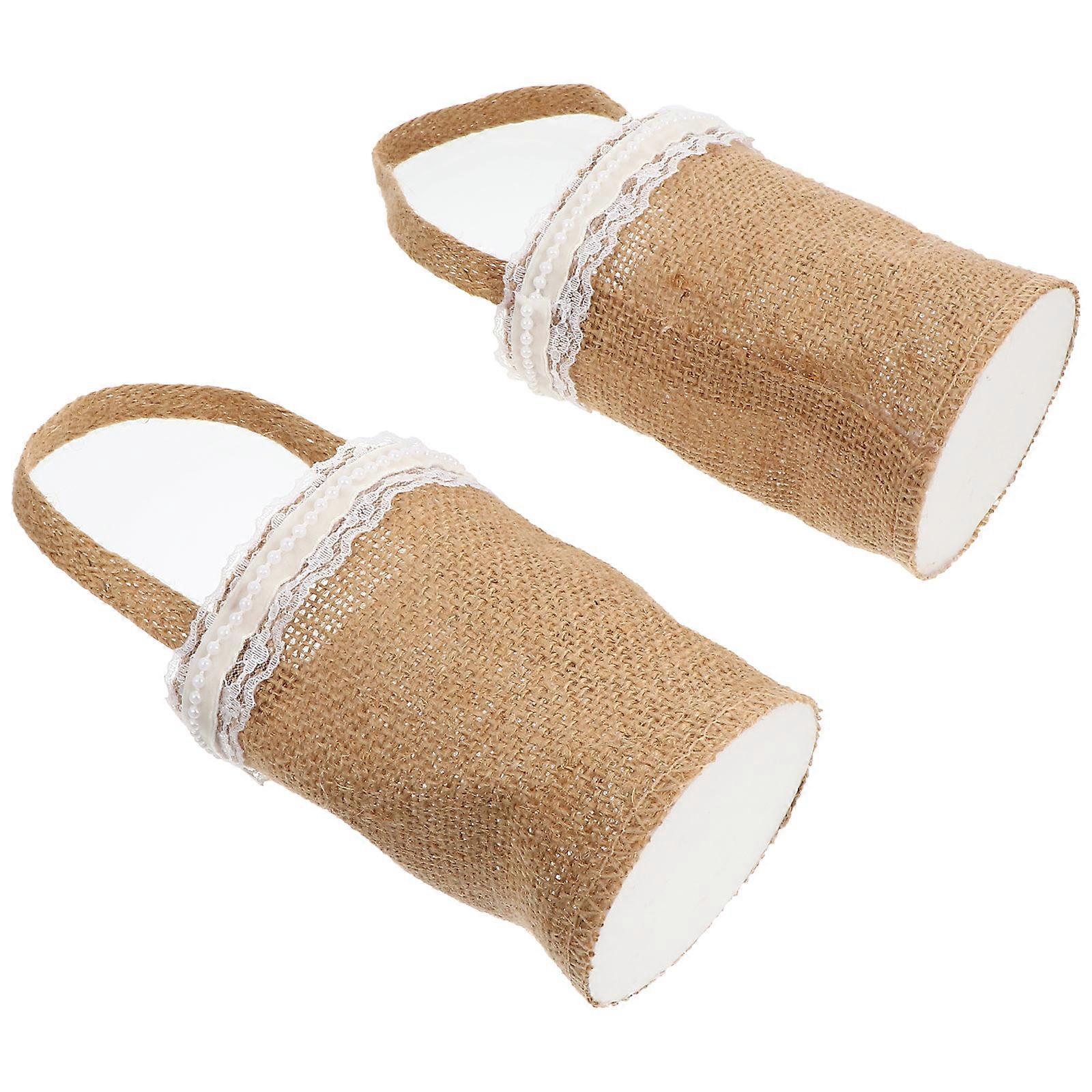 Wedding Basket Decor Linen Storage Baskets for Decor 2Pcs Material