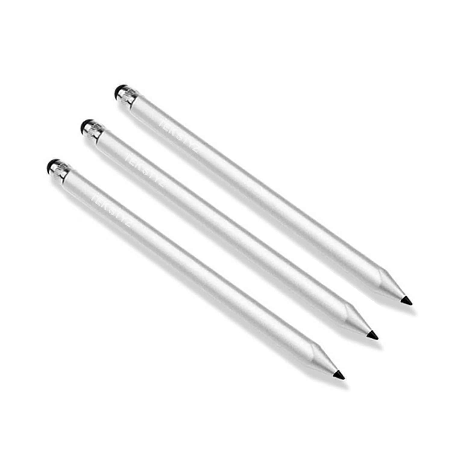 Precision Capacitive Stylus Pen for Touch Screen 3 Pack Silver Universal Compatibility for BLU Studio G LTE