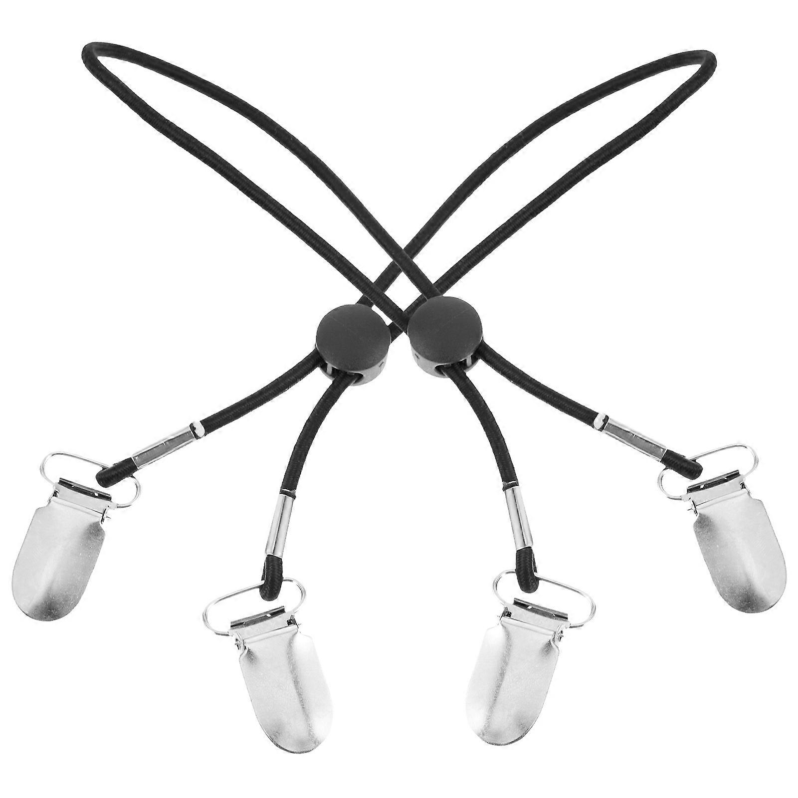 Black Bed Sheet Clip Straps Adjustable Holders for 8Pcs Mattress Sheets