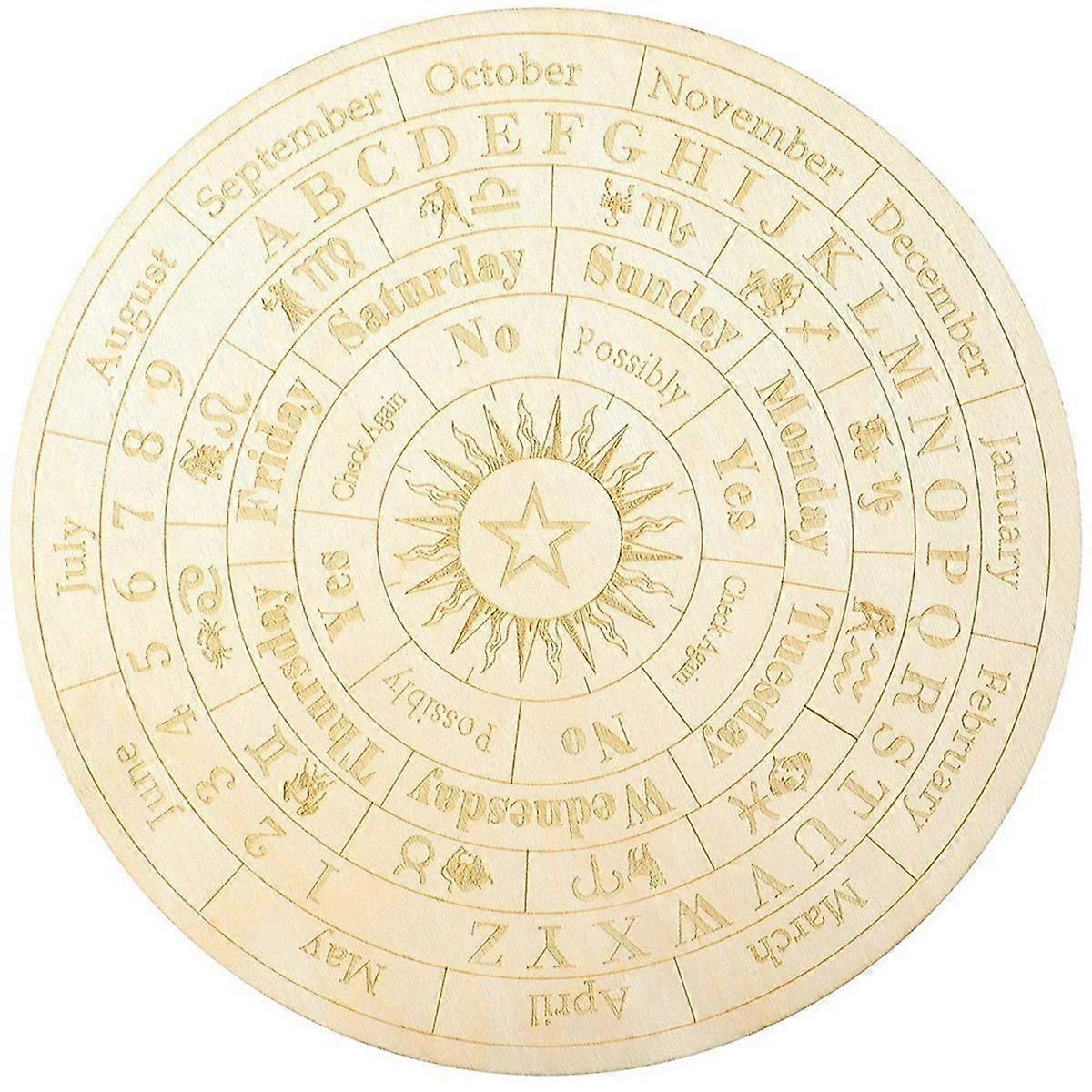 Star Pendulum Board Wooden Dowsing Board Divination Metaphysical Message Board