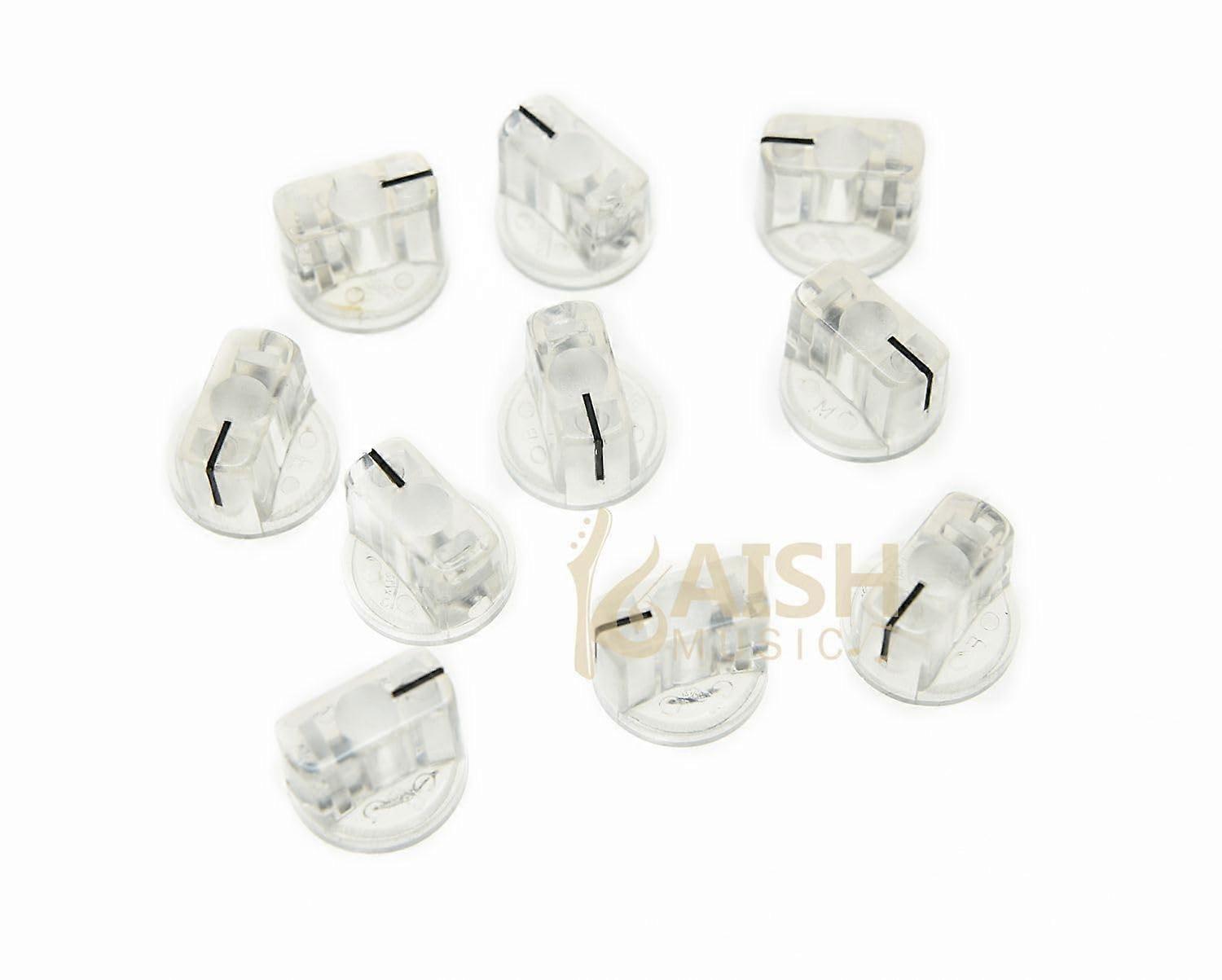 Guitar Pedal Knobs Clear 1/4 Inch Transparent Amp Control Knobs Set of 10 Replacement