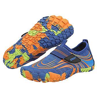 Kinderwaterschoenen zonder voetjes, ultralicht instapmodel met drainagegaten, geschikt voor buiten en in het zwembad, voor jongens en meisjes (Blauw #1, 12 jaar)