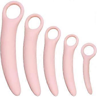 Set di 5 dilatatori per i muscoli del pavimento pelvico in silicone, massaggiatore pelvico a bacchetta per donne, dispositivo di allenamento e rafforzamento muscolare (con custodia).